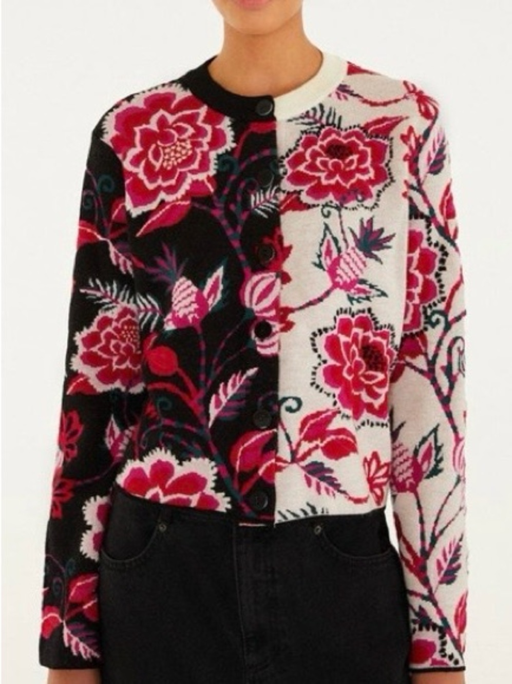 NWT Farm Rio Mixed Winter Garden Knit Cardigan XS